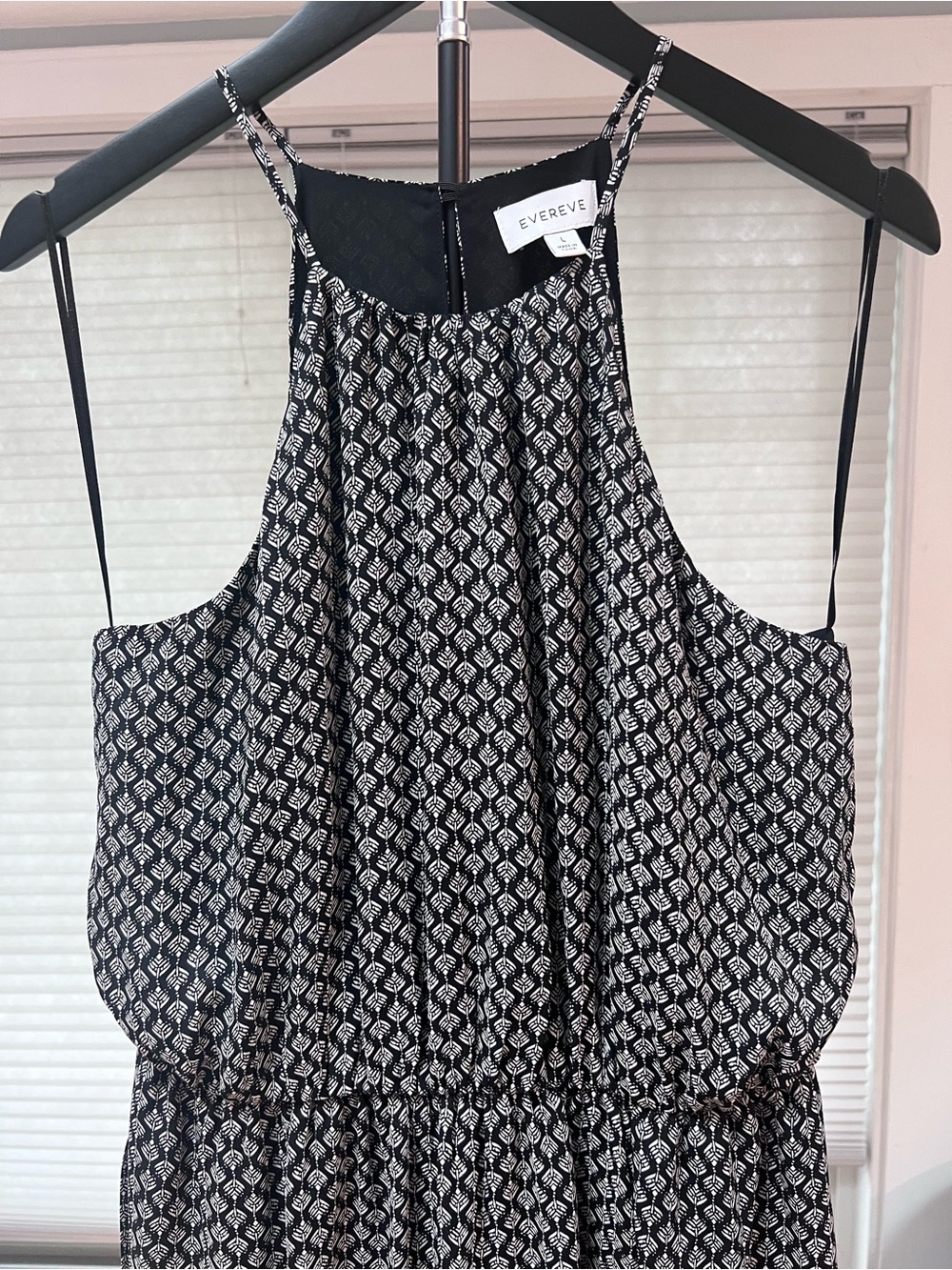 Evereve Black and White Printed Halter Dress Size L - Picture 3 of 8